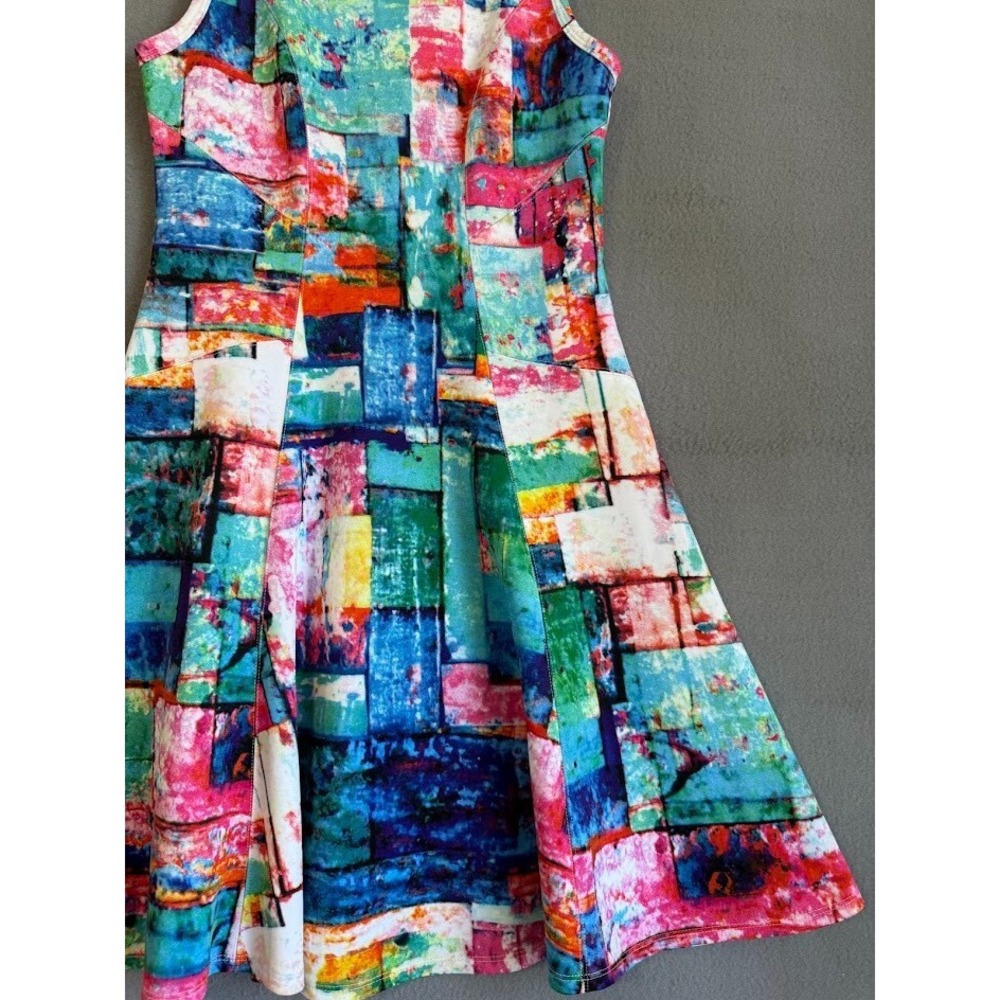 Karen Kane Dress Women Small Multicolor Colorful Crew Neck ‎ Sleeveless Casual - Picture 5 of 16